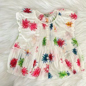 Eliane et Luna Baby Girl Smocked Floral Blouse 6M